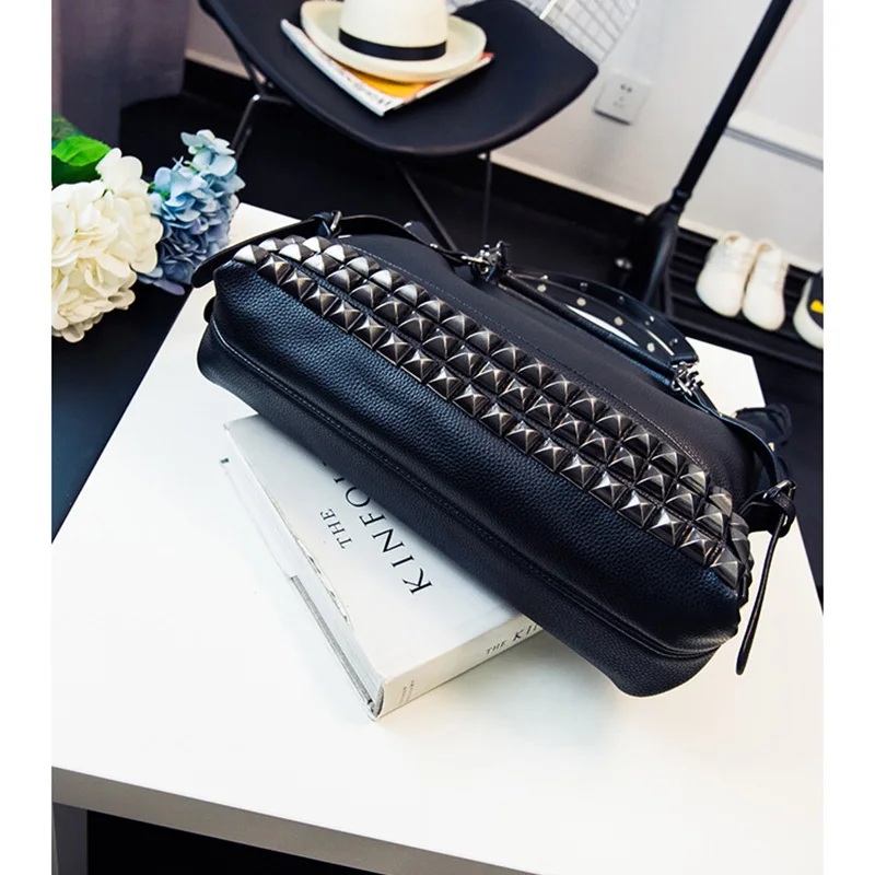 Сумка женская через плечо Rivert кожаная с ручкой сверху в стиле ретро тоут мотоцикл