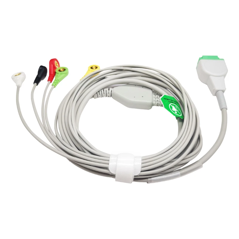 

ECG кабель один кусок 5 свинцовых проводов 11 Pin Snap 4,0 Конец IEC стандарт для GE Marquette медицинский монитор пациента Сделано в Китае