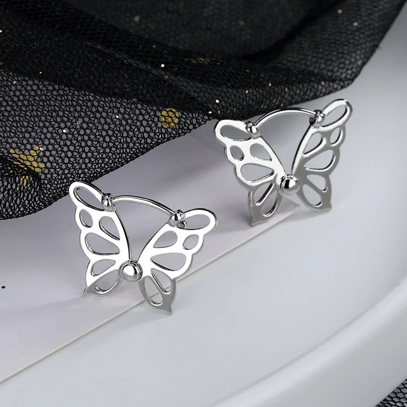 

Japanese cute elf hollow butterfly female earrings ins style literary simple fashion women's earrings Jewelry wholesale