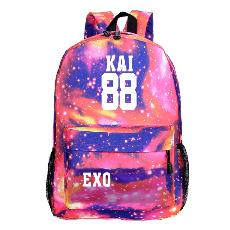 Hot Sale EXO Backpack Men Women Boys Girls Teens Rucksack Canvas School Fashion Laptop Bag Travel Galaxy | Багаж и сумки