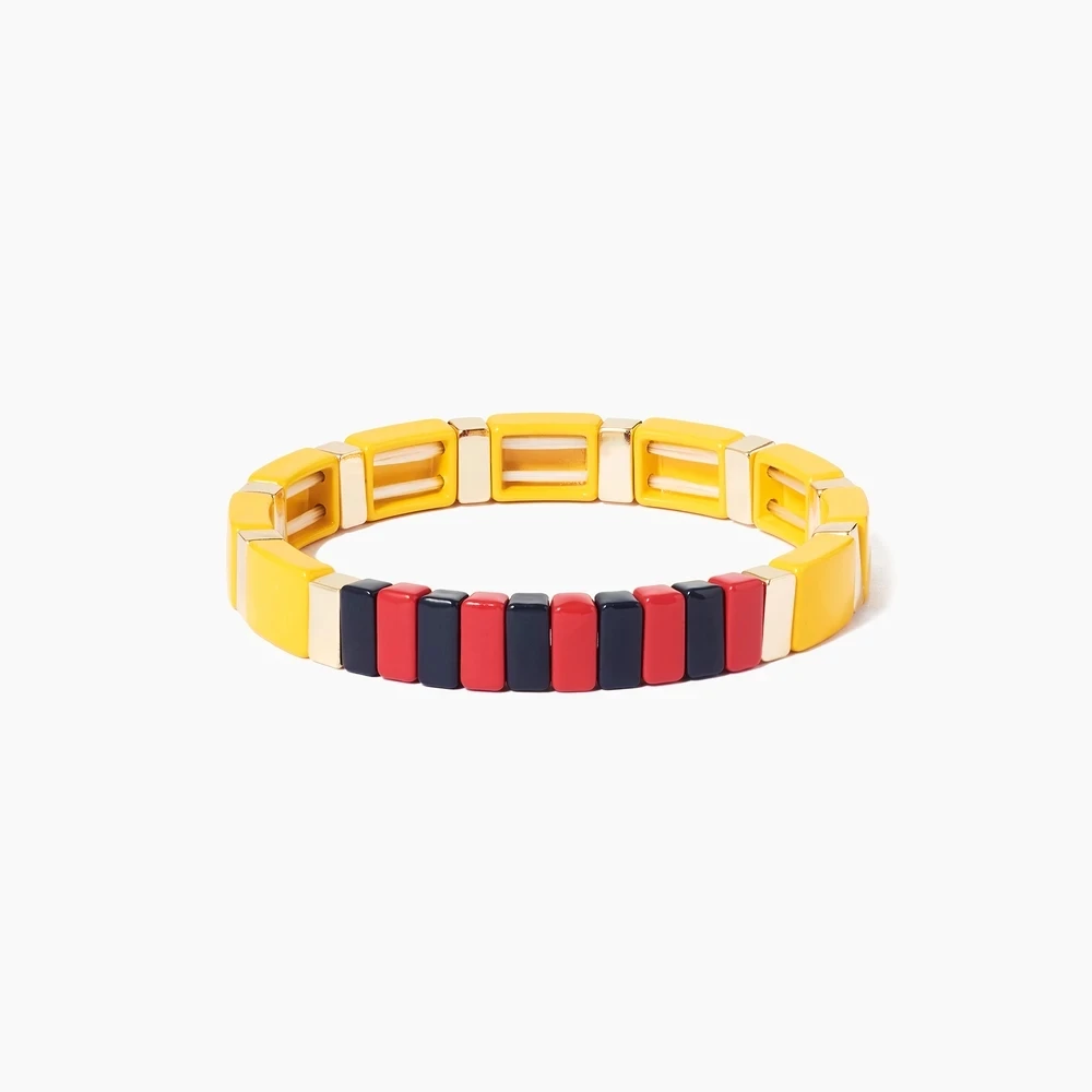 Bracelets enamel stretch bracelets for women armbandjes dames pulsera masculina TUTTI FRUTTI BRACELET GOLD HONEYCOMB beads bracelet men - Окраска металла: Bracelets