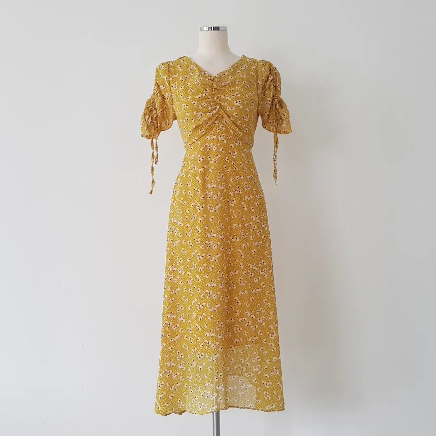 

Floral Print Boho Dress Women Chiffon Long Summer Dress Ladies Vintage V Neck Dresses New Arrival 2020 Robe Femme