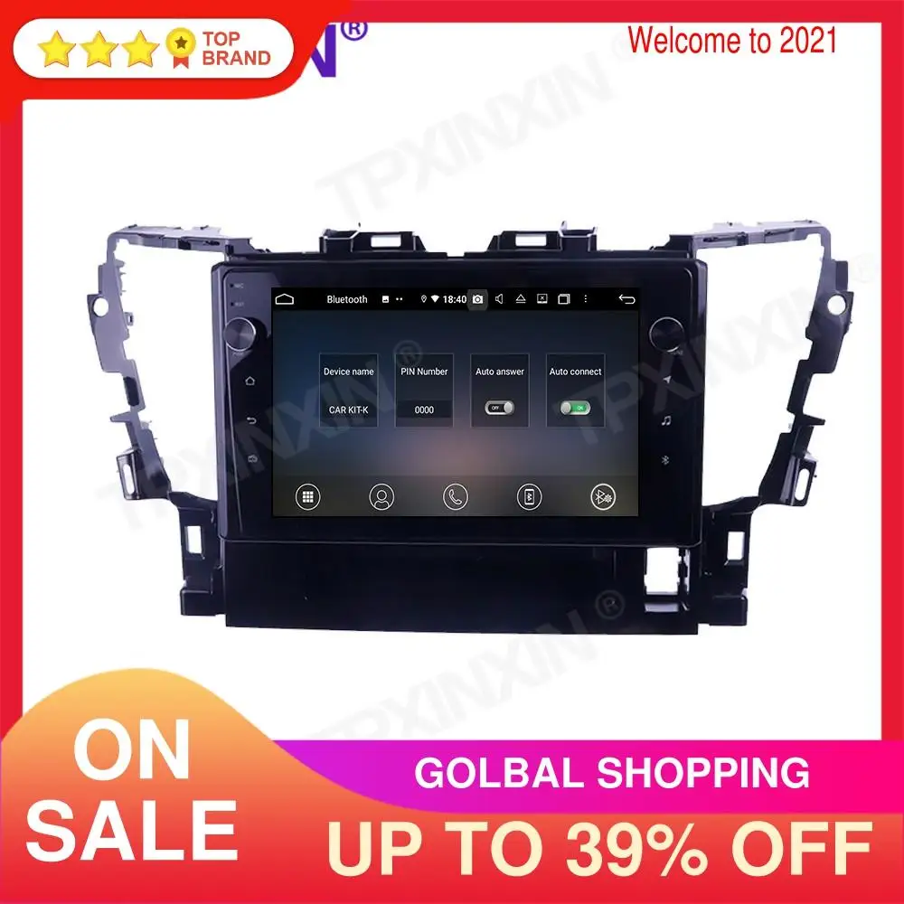 

For Toyota Alphard 2015-2018 Touch Screen 4+128G Android 10 GPS IPS Car Multimedia Tesla Player Head Unit Audio Radio Navigtion