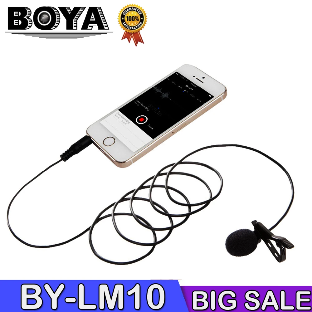 Фото BOYA BY-LM10 смартфон всенаправленная нагрудная гарнитура микрофон для iPhone 6 6s 5 4s Sumsang