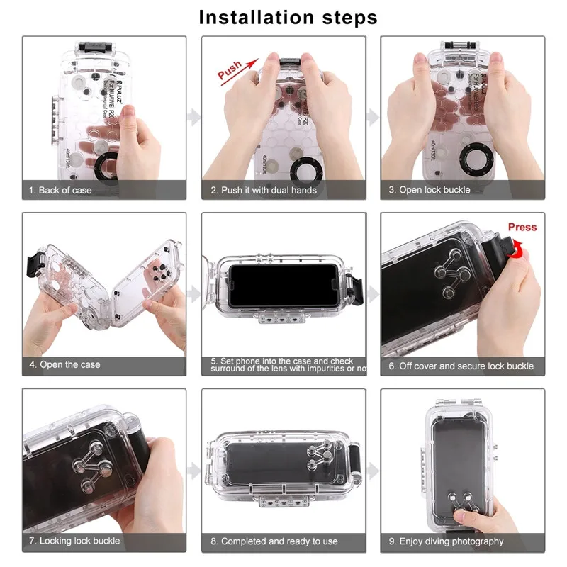 Водонепроницаемый чехол для телефона 40 м/130 футов подводной съемки фото и