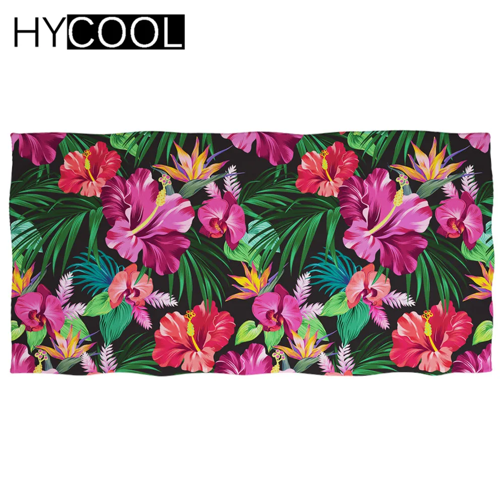 Microfiber Bath Shower Towels Hawaii Tropical Hibiscus Flower Printing Travel Blanket Swimming Cover Beach Towel Poncho