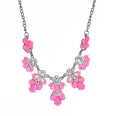 Fashion Choker Necklaces for Women Rhinestone Crystal Necklaces&ampPendants Link Chain Statement Flower Collar | Украшения и