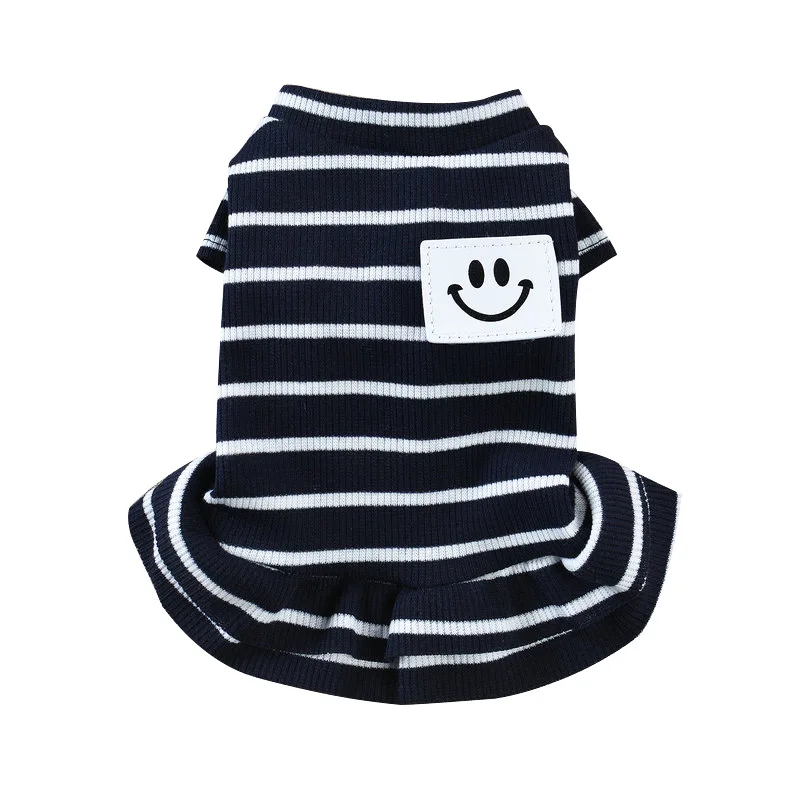 Летняя полосатая жилетка для питомцев щенков маленьких собак кошек хлопковая