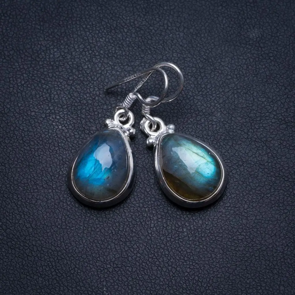 Серьги из стерлингового серебра 925 пробы ручной работы в стиле бохо с натуральным