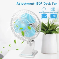 220v 180 degree adjustable mini desktop fan high speed air desk and clip on fan with fan head clamp for dormitory office