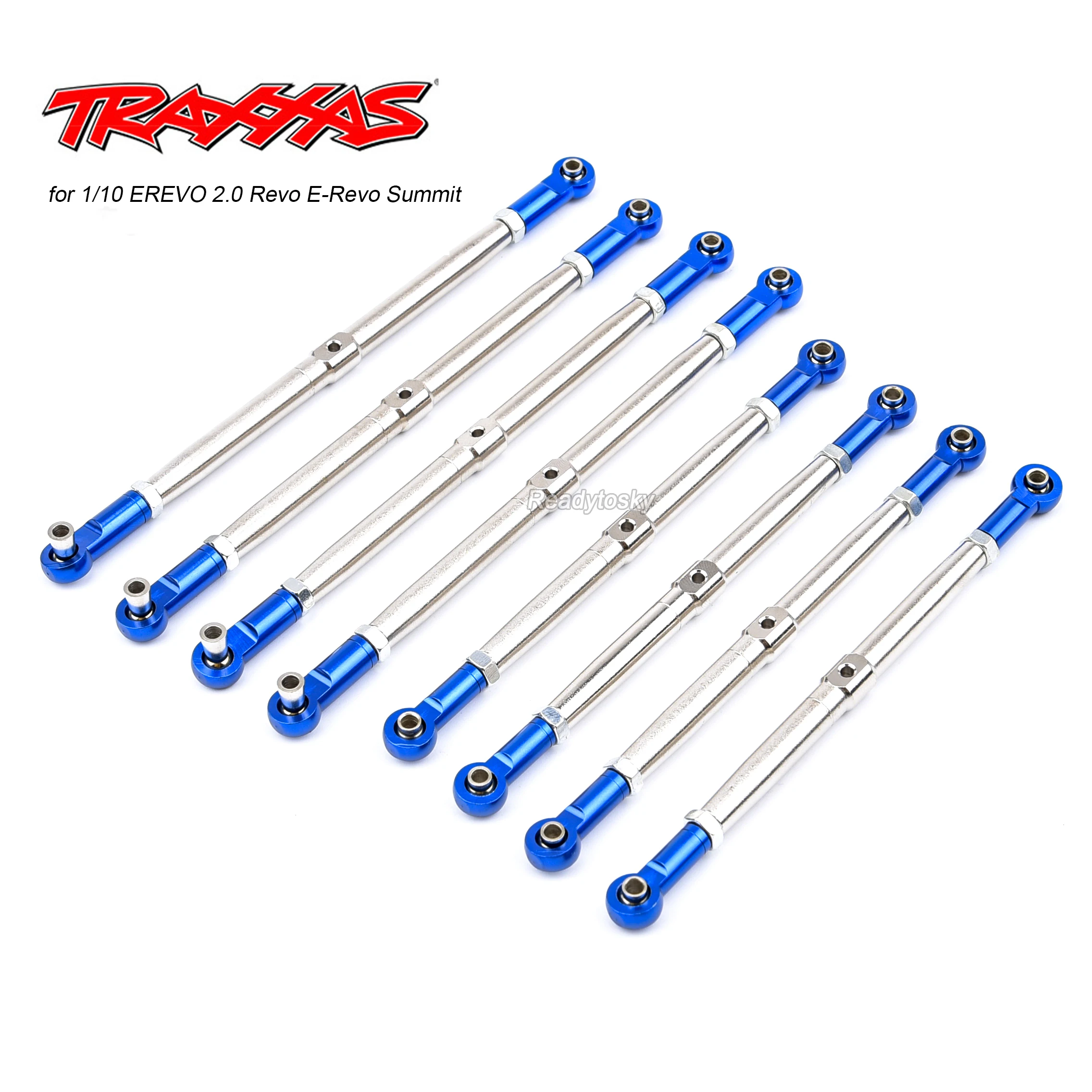 

8pcs/Lot Metal upgrade Pushrods with Rod Ends Links Turnbuckle for Traxxas 1/10 1:10 EREVO 2.0 E-Revo Revo Summit 5319X 5338R