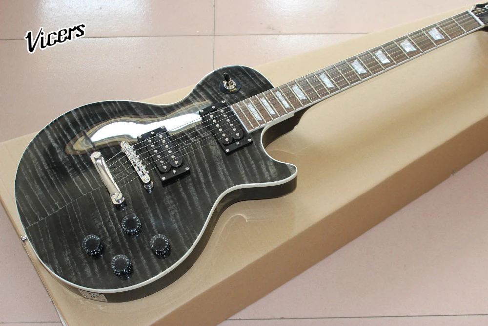 

Пользовательский магазин. Стандартная электрическая гитара. Tiger Flame top black color gitaar. Стандартная гитара 59. Реальные фотографии