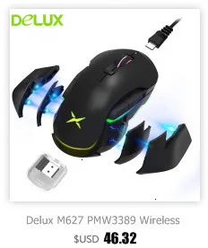 Delux M618 эргономичная Вертикальная Мышь USB Проводная оптическая Регулируемый 600/1000/1600 Точек на дюйм мышь, 6 кнопок, правая рука компьютер игровая мышь