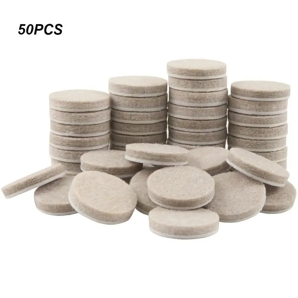 

50pcs Round Thicker Felt Furniture Pads 20mm 30mm Thicker Protects For Floor Surface Anti Skid Scratch Tabs Leg Anti-Slip Pads