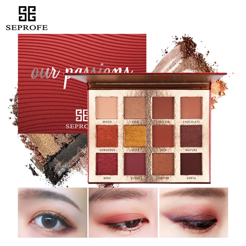 Палитра теней для век Seprofe блестящая матовая палитра макияжа тени косметика 12