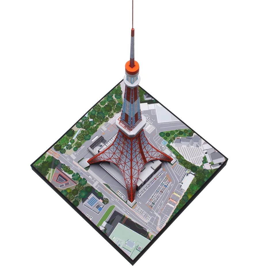 Токийская башня небо ТВ Япония дерево строительство бумажная модель ручной