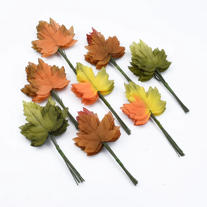 12 шт. искусственные шелковые зеленые листья для вечерние|Искусственные и сухие