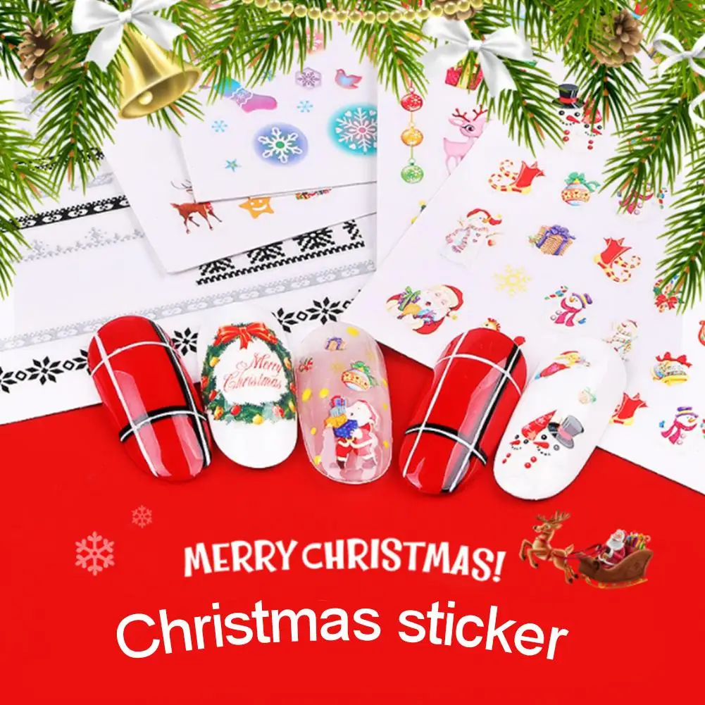 Рождественский стикер для маникюра 3D серия с рисунком из мультфильма Снежинка