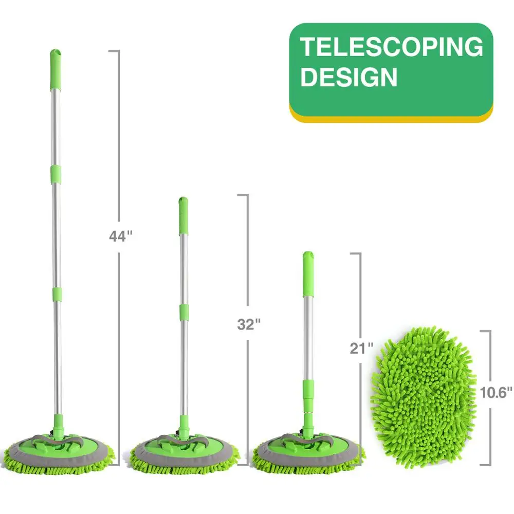 2 в 1 Швабра для мытья автомобиля с длинной ручкой|Губки тряпки и щетки| |