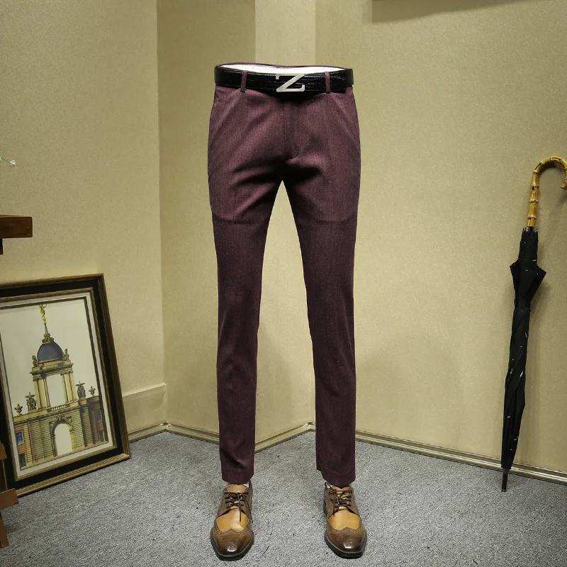 Мужской костюм 2019 мужские костюмы с брюками темно-красные свадебные для мужчин