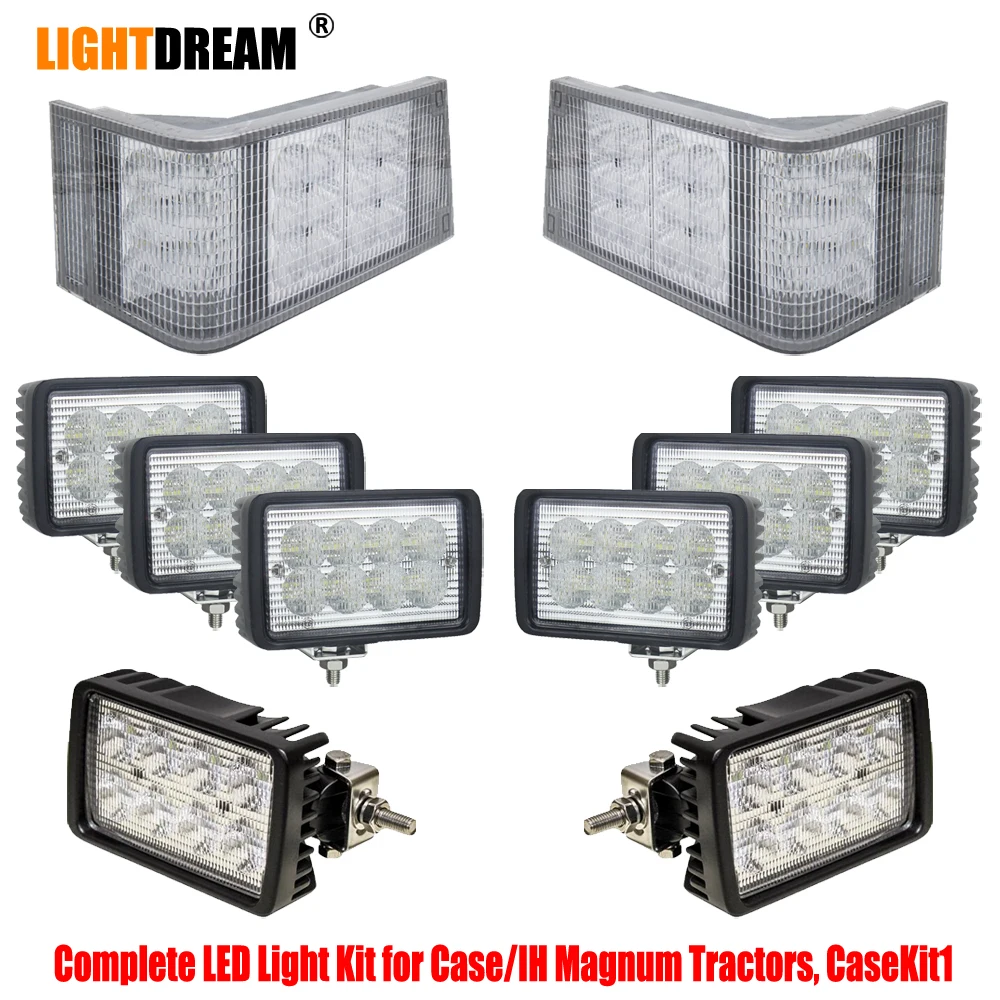 Полный комплект включает 40 Вт 6x4 светодиодные боковые нижние рабочие фары +