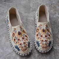 women floral embroid espadrilles slip on loafers handmade flats shoes breathable comfortable flat espadrilles mujer sapatos