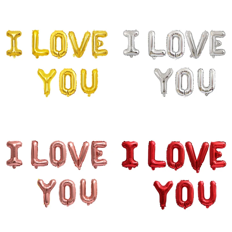 

100 комплектов, фольгированные шары с надписью «I LOVE YOU»