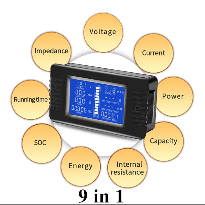 PZEM-015 0-200v 0-300A Car Battery Discharge Indicator Capacity Tester Power Energy Impedance Resistance voltmeter 300A shunt