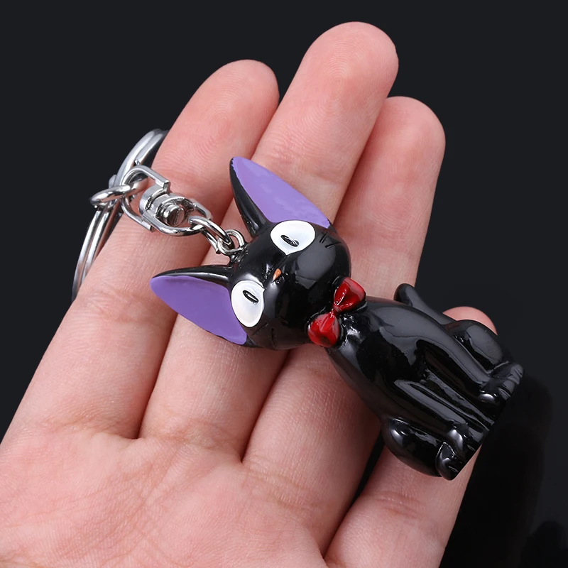 

Black Cat Kiki JiJi Keychain Anime Kiki's Delivery Service Action Toy Animal Pendant Keyring Bag Car Key Holder Jewelry