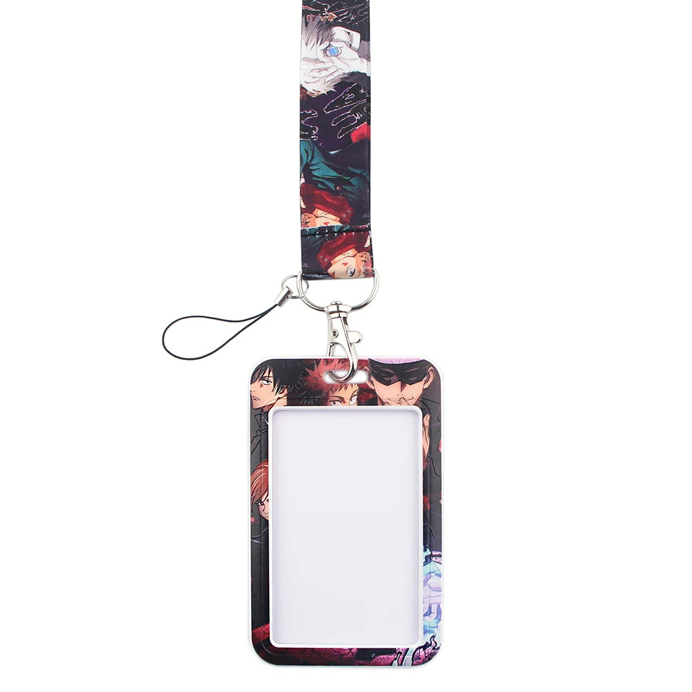 dz1342 new jujutsu kaisen anime key lanyard car keychain id card pass gym mobile phone badge kids key ring holder jewelry free global shipping