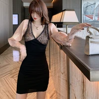 french runway designer lace dress for women deep v neck corset bodycon wrap dress woman sexy ladies dresses new arrival 2020