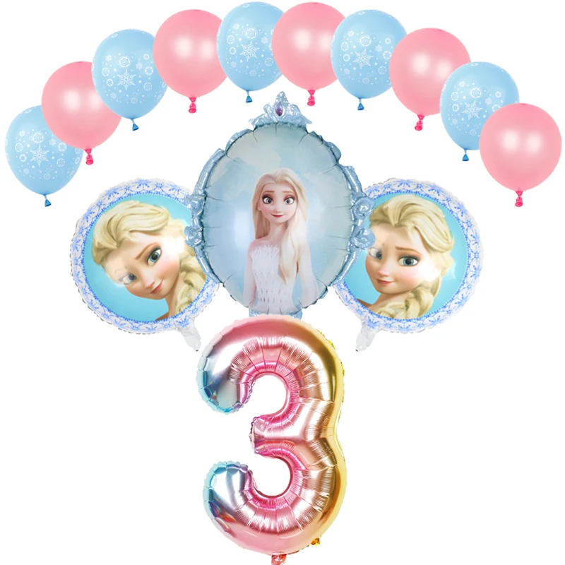 

elsa Disney Frozen princess helium balloons 32inch number Baby shower girl foil globos birthday party decorations kids toys