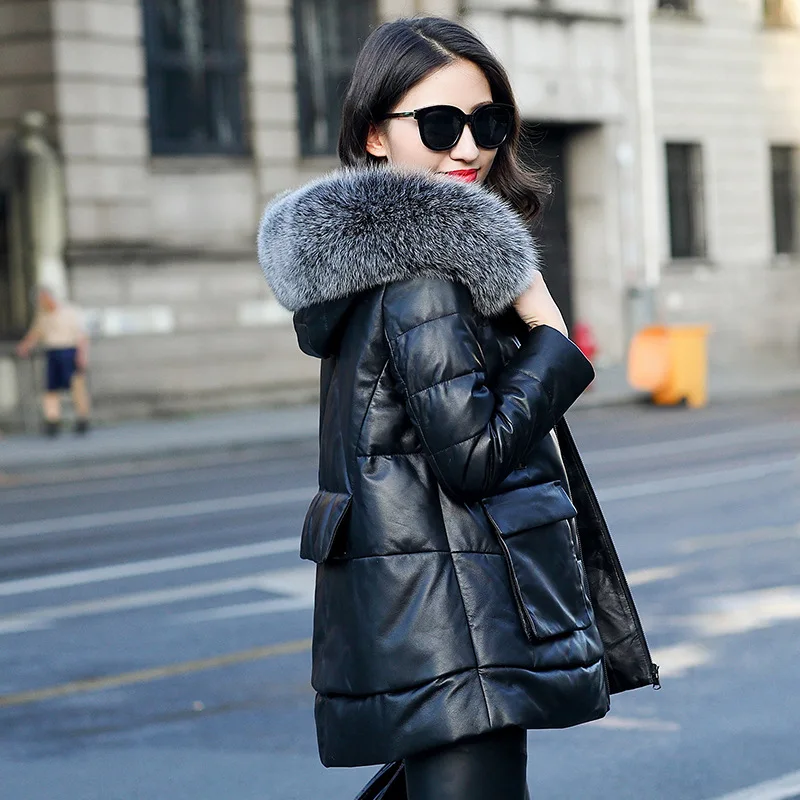 Фото Genuine Leather Jacket Women Fox Fur Hooded Winter Clothes Real Sheepskin Down Coat Warm Jackets Veste Femme ZM-069 KJ3134 Женская Genuine Leather Jacket Women Fox Fur Hooded Winter Clothes Real Sheepskin Down Coat Warm Jackets Veste Femme ZM-069 KJ3134 Женская