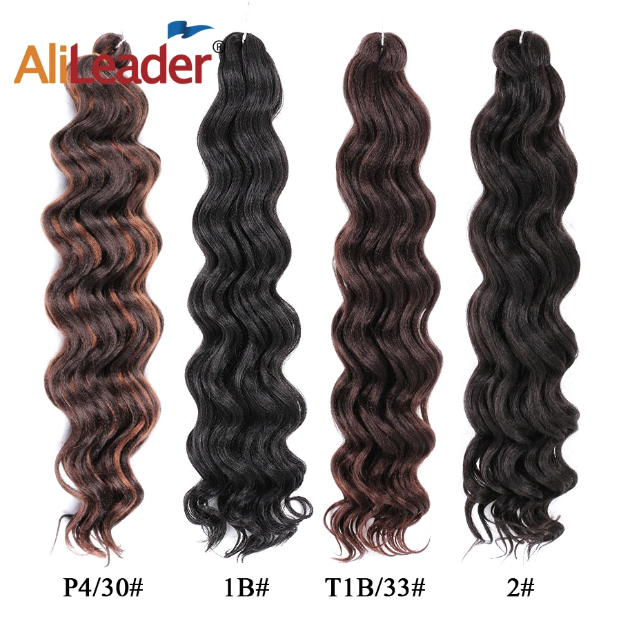 AliLeader 20 дюймов волна воды волосы кроше для наращивания женщин поддельные с низкой