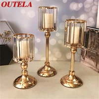outela candle table lamp crystal gold modern retro decoration luxury light for home