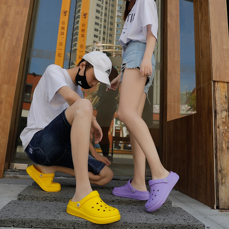 

2021 6 Colors Women Sandals Unisex Outdoor Beach Flip Flops Slippers Women Platform Sandals Slip on Casual Garden Clogs Sandals