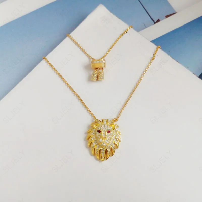 Женская подвеска в виде головы льва из серебра 925 пробы | Украшения и аксессуары