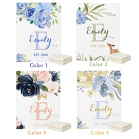 lvyziho personalized name watercolor floral baby blanket 30x40 48x60 60x80 inches fleece blanket