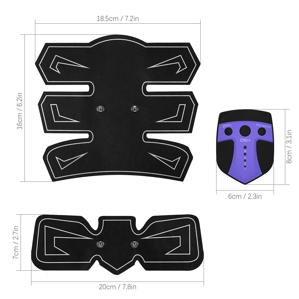 

EMS Muscle Stimulator Trainer Smart Fitness Abdominal Training Stimulator Body Shaping Slimming Belt Unisex Stickers Massager