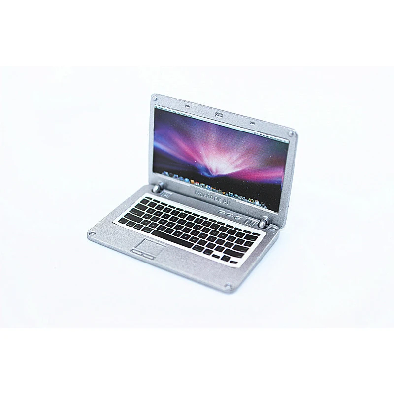 Милый Миниатюрный Кукольный Мини ноутбук с имитацией из сплава в масштабе 1:12