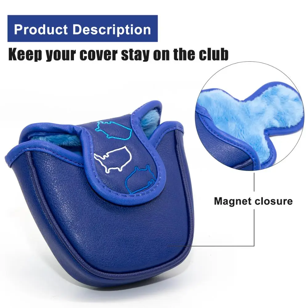 Чехол для клюшки гольфа Mallet Putter чехол головы в гольф-клуб кожаные чехлы Aliennana