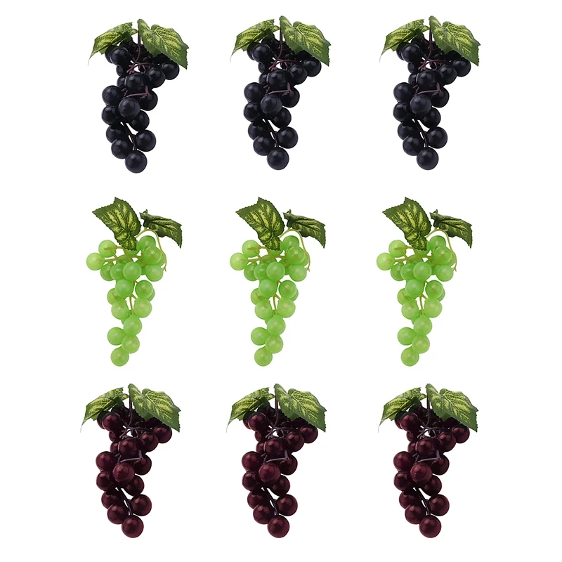 

9 шт. искусственный виноград, искусственный виноград, мини кластеры винограда, подвесные украшения, свадебные фруктовые винные украшения