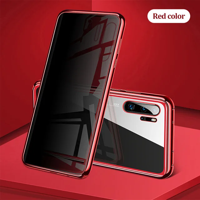 Red Магнитные чехлы для huawei P20 P30 Pro mate 20 Honor 9X 20Pro 360, двухсторонние защитные чехлы из закаленного стекла - Цвет: Red