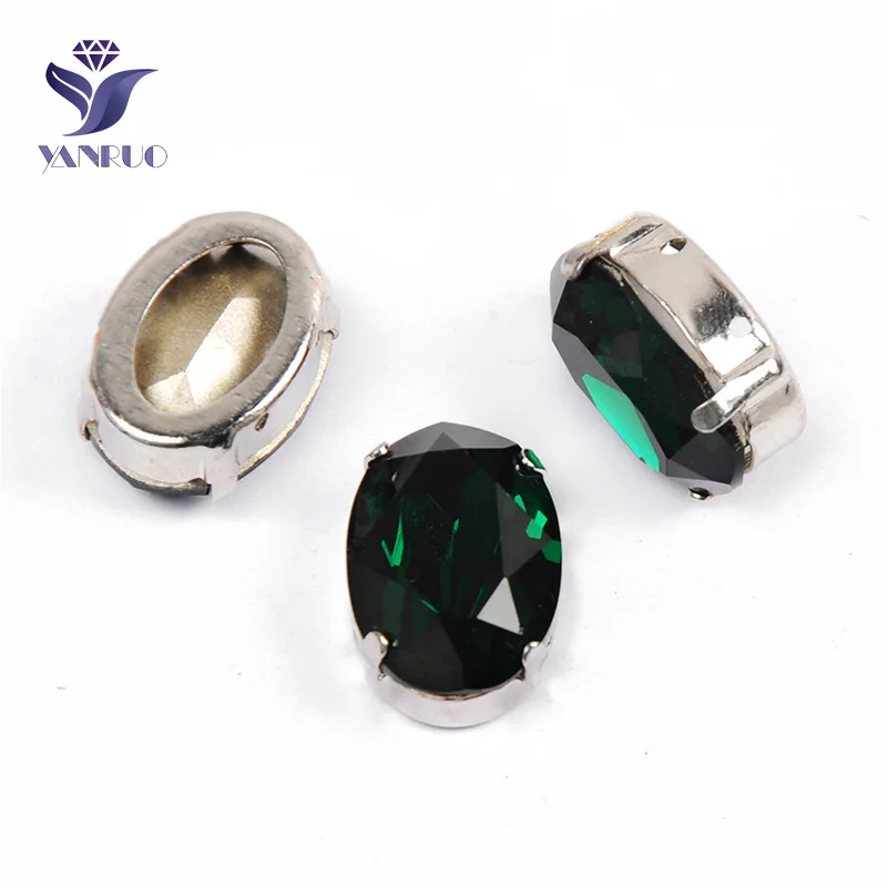 Emerald Yanruo 4120 Овальный заостренный назад пришить стразы стеклянные изделия ручной работы камни страз стразы для поделок ювелирных изделий - Цвет: Emerald