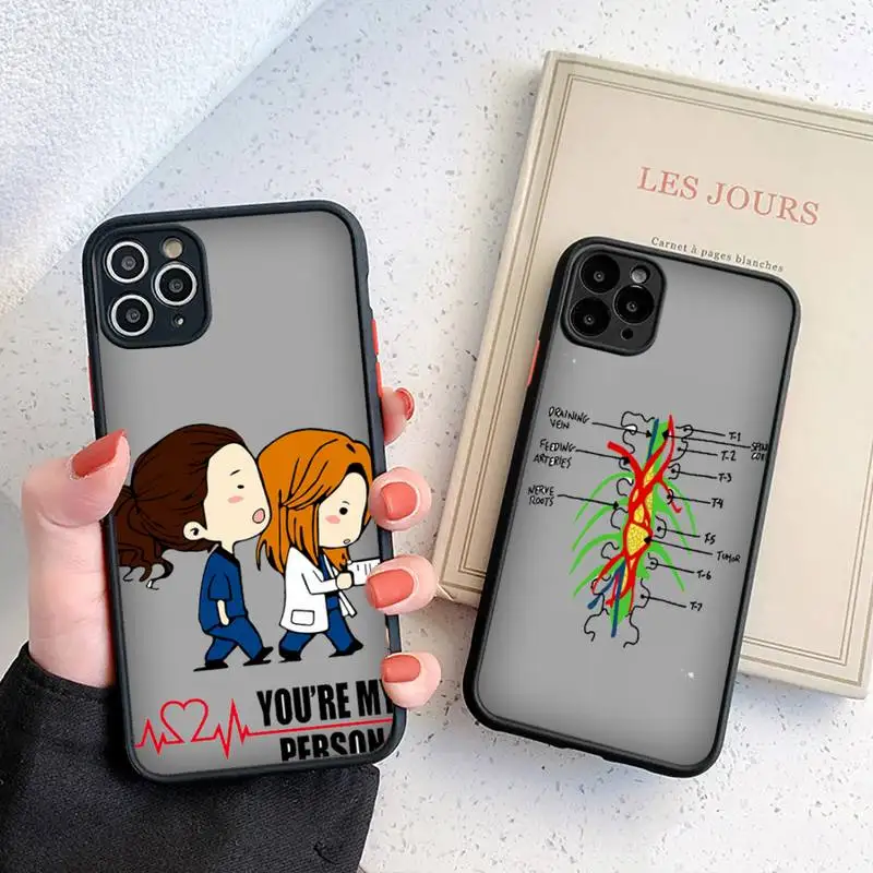 

greys anatomy Phone Case For iphone 12 11 8 7 plus mini x xs xr pro max matte transparent cover