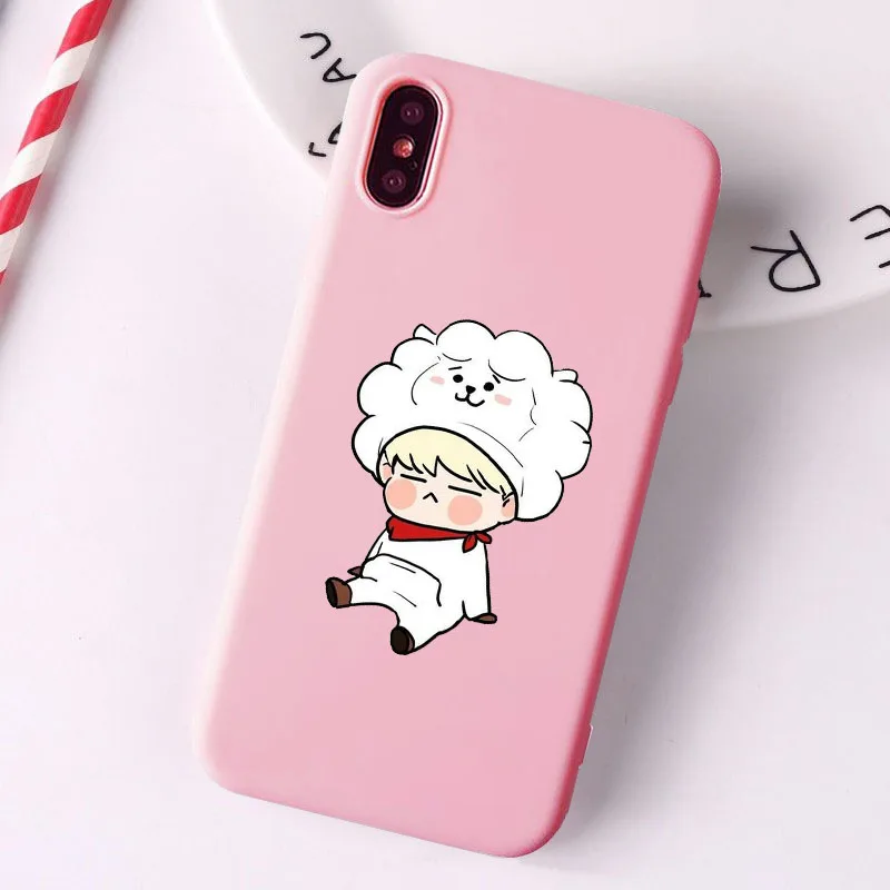 Модный розовый чехол Monsta X KPOP для мальчиков Мягкий силиконовый из ТПУ iPhone 6S 7 8PLUS XR