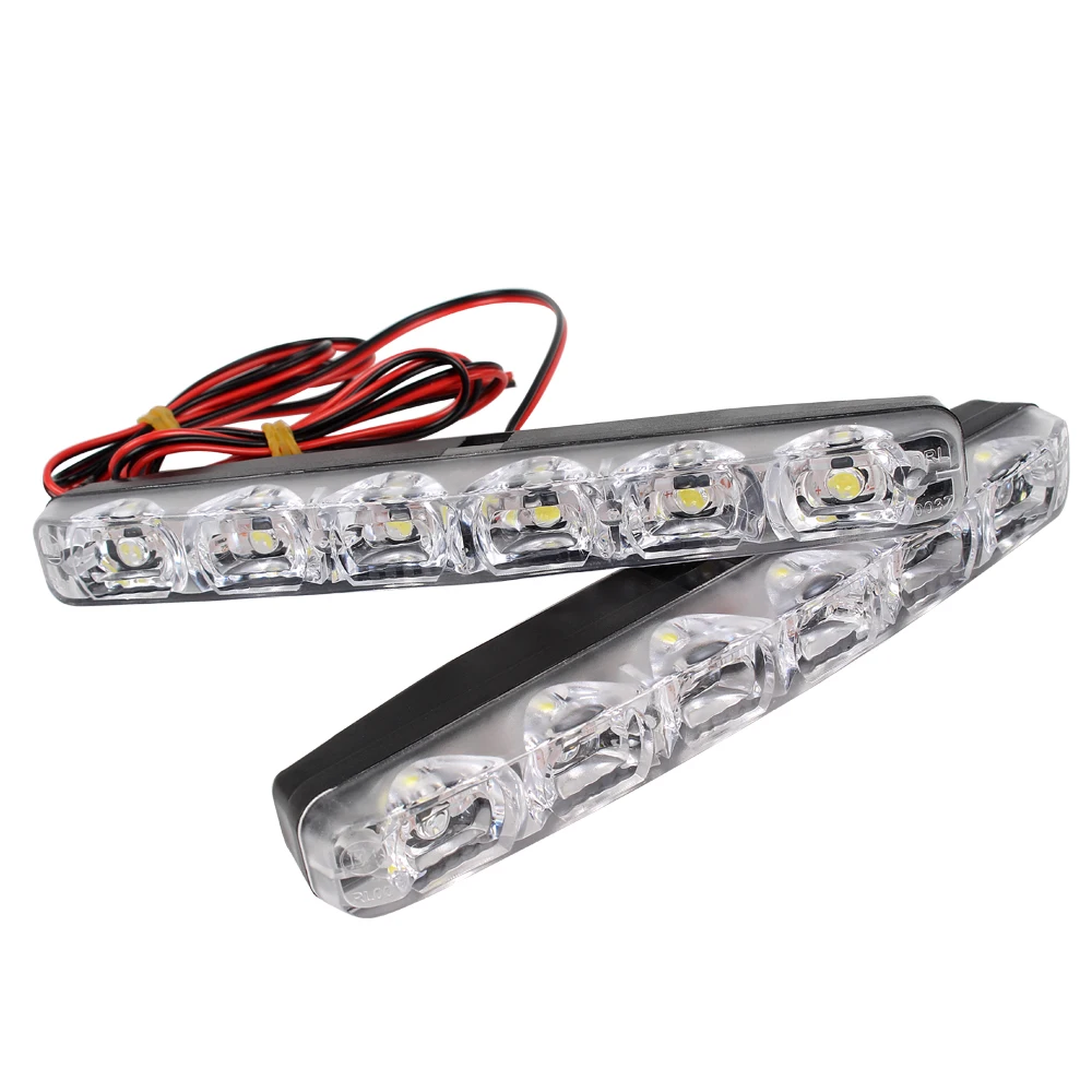 Car DRL Daytime Running Lights 6 LEDs Super Bright Daylight Automobile LED light Car-Styling