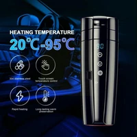 1 pcs car insulation water cup12v 24v portable car warmer 400ml water car display bottle heating cup led steel ke f4s3