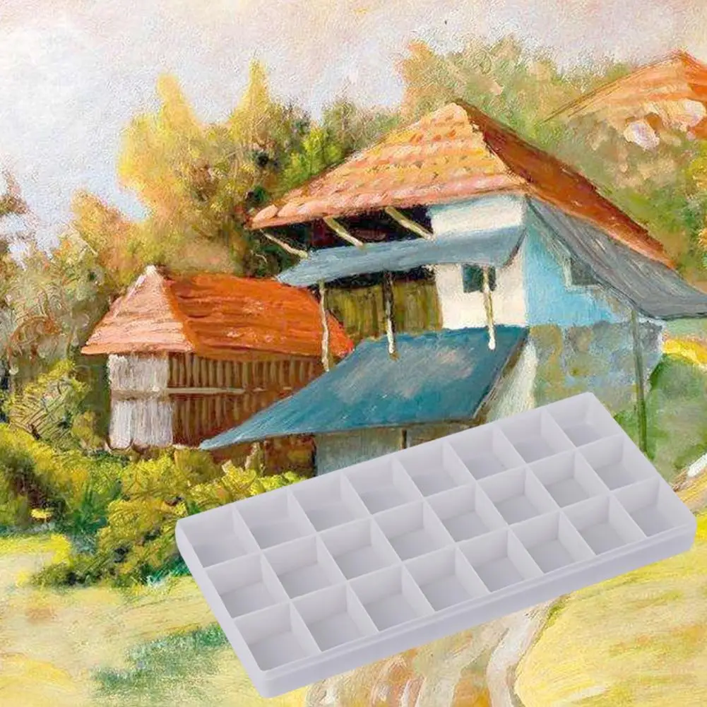 

Compartment Palette Waterproof Color Leaking Plastic Box Pigment Paint Art Support For Watercolor Gouache Acrylic Oily Coatings