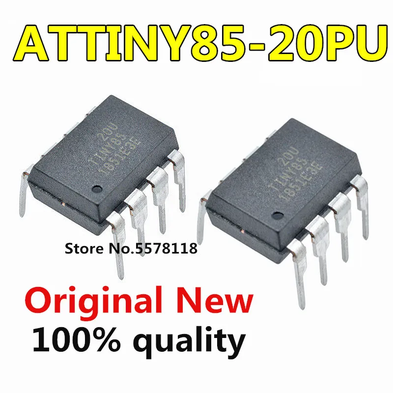 10 шт. 100% новый ATTINY85-20PU ATTINY85 20PU DIP-8 Чипсет в наличии | Электронные компоненты и